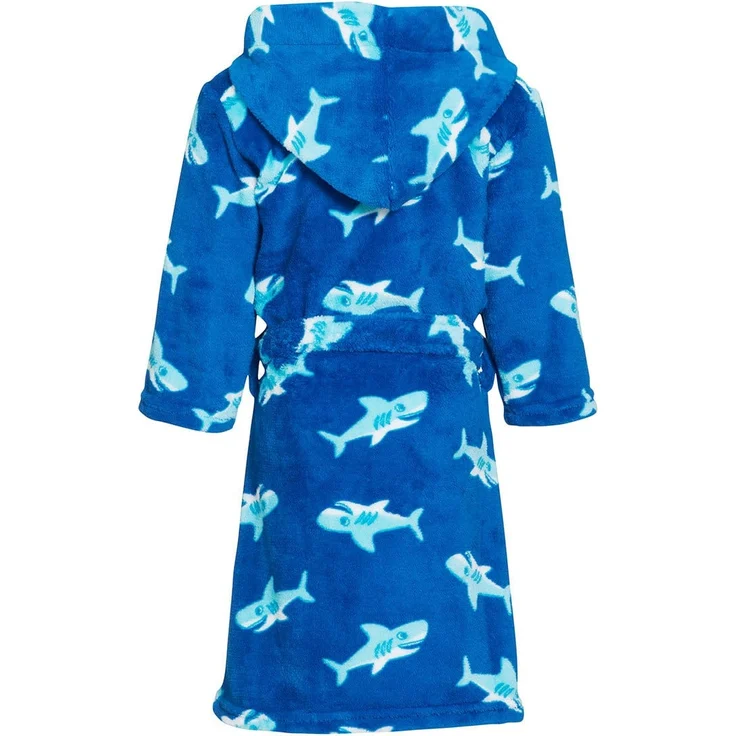 Playshoes Kinder Fleece Bademantel Hai blau | 98/104 – Bild 2