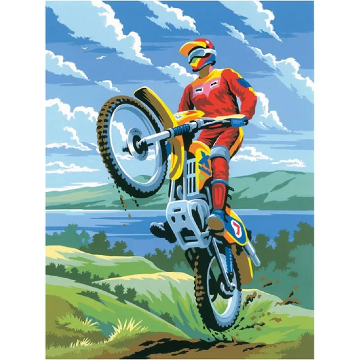 Malen nach Zahlen Bild Junior 33x24cm Motocross