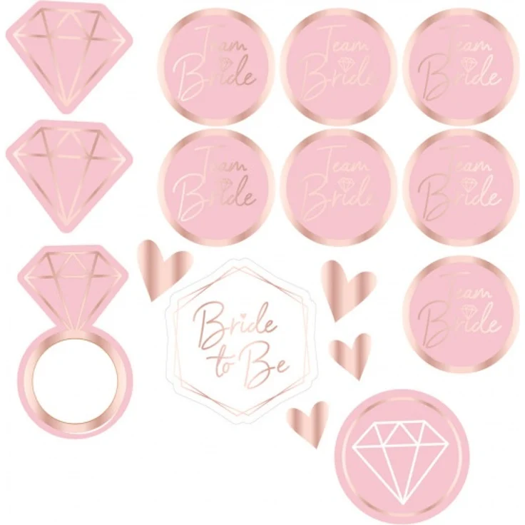 junggesellinnenabschied Aufkleber Damen weiß/rosa 12 Stück