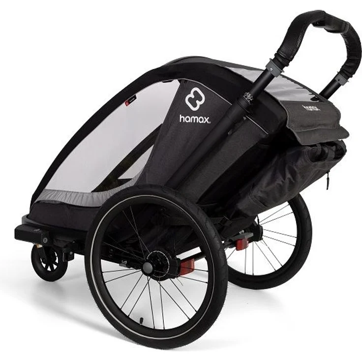 HAMAX Cocoon One 2023 | Grau/Schwarz | Kinderfahrradanhänger – Bild 1