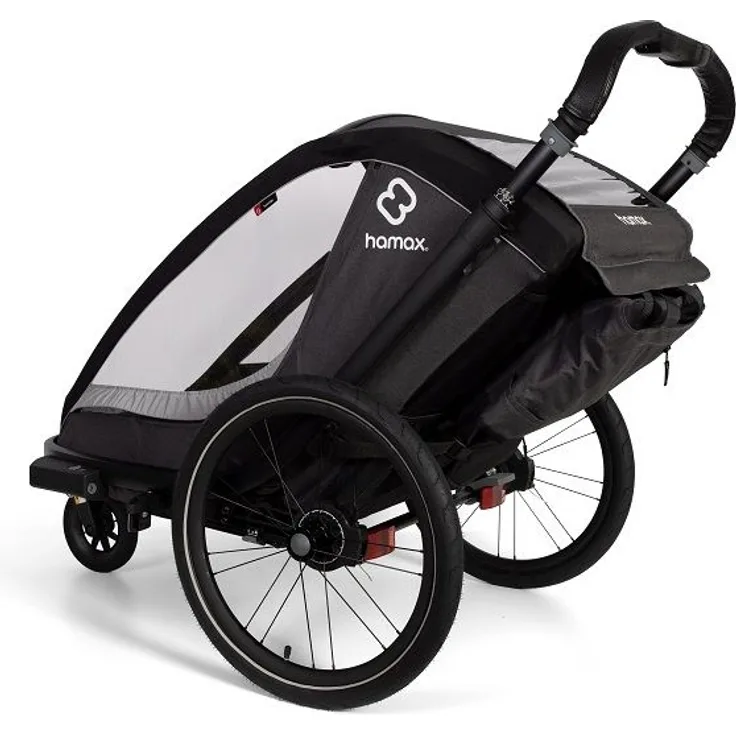 HAMAX Cocoon One 2023 | Grau/Schwarz | Kinderfahrradanhänger