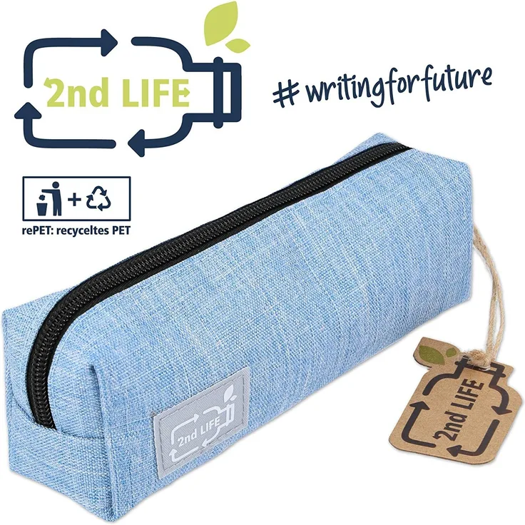 ONLINE Schreibgeräte Schlamperetui, Pencil Case 2nd Life, Material aus recyceltem PET für eine saubere Umwelt, Abmessung 20 x 5 x 6 cm