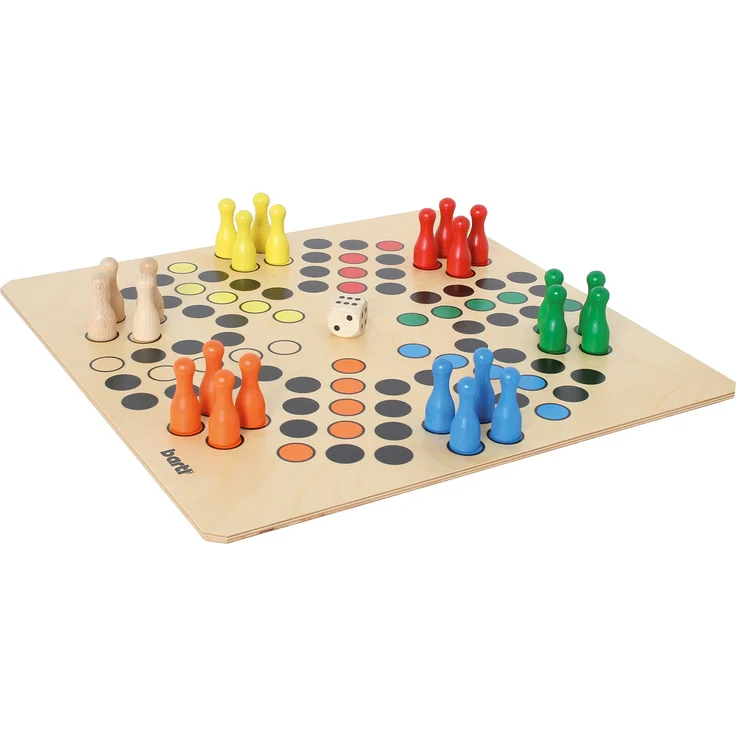 Bartl 108412 Brettspiel Ludo für 6 Personen groß aus Holz XXL Format 50cm x 50cm – Bild 1