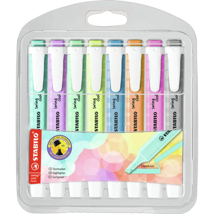 Textmarker - STABILO swing cool Pastel - 8er Pack - mit 8 verschiedenen Farben - Preisvergleich – Bild 1