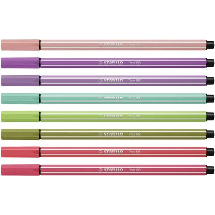 Premium-Filzstift - STABILO Pen 68 - 8er Pack - mit 8 verschiedenen Farben - Preisvergleich – Bild 2