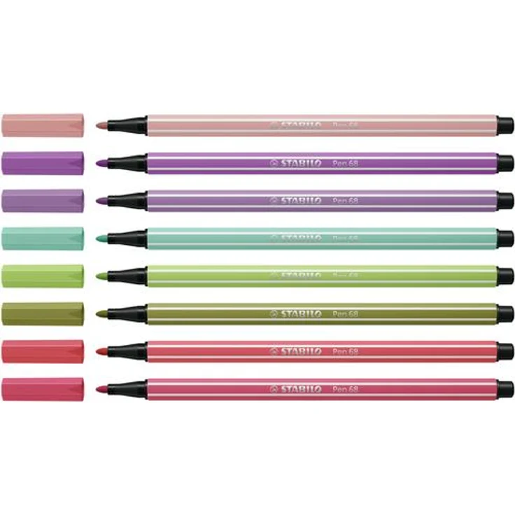 Premium-Filzstift - STABILO Pen 68 - 8er Pack - mit 8 verschiedenen Farben - Preisvergleich – Bild 3