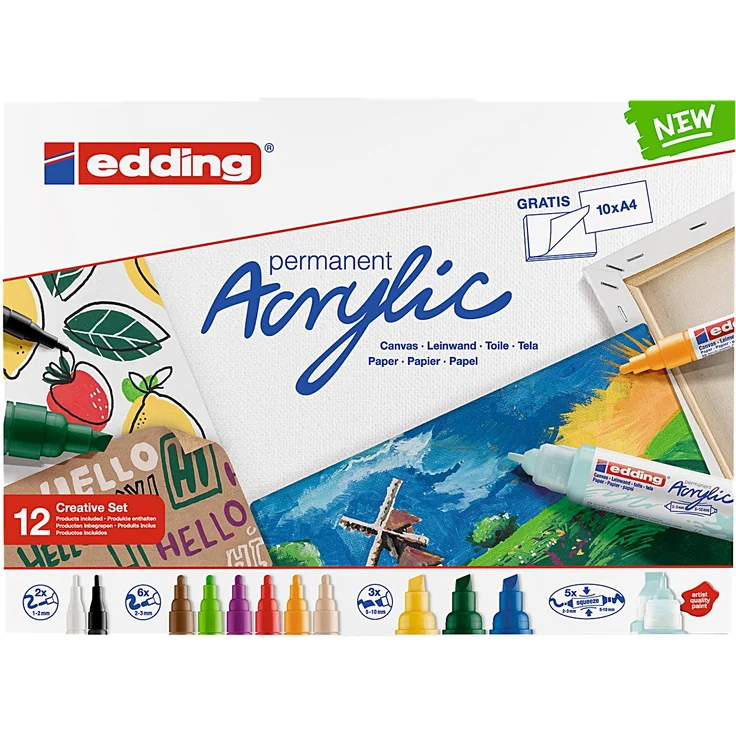 Edding | Acrylic creative set 12pcs set - Preisvergleich – Bild 2
