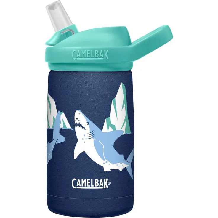 Camelbak Eddy+ Kids Winter Limited Edition Powder Coat 350ml Polar Sharks, Größe 350 ml - Becher & Trinkflaschen, Farbe Blau