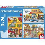 3-in-1-Puzzle Brandweer en Politie junior Karton