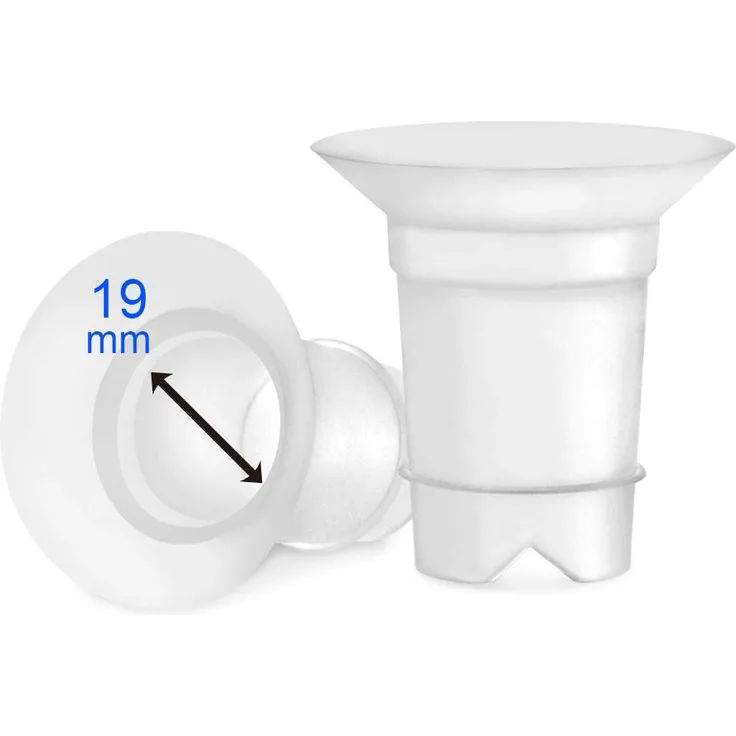 Maymom Flascheneinsätze 19 mm für Medela und Spectra 24 mm Schilder/Flansche Zur Verwendung mit Medela Freestyle, Harmony und Sonata um 24 mm Brustwarzen-Tunnel auf 19 mm zu reduzieren