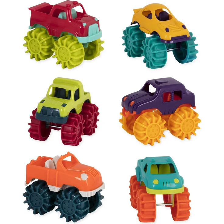 Battat Mini Monster Trucks – Set mit 6 Mini Trucks mit Aufbewahrungstasche für Kinder ab 2 Jahren – Bild 1