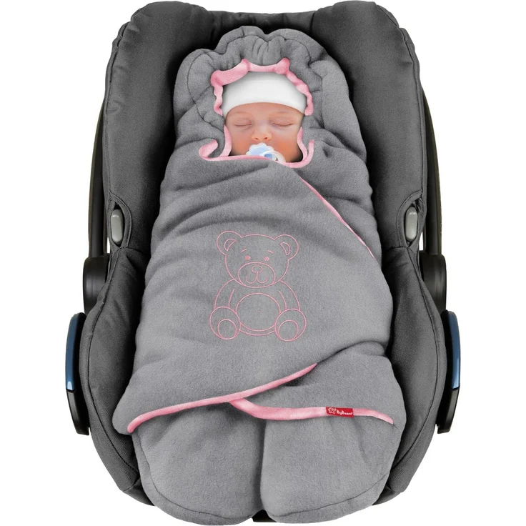 ByBoom Baby Winter-Einschlagdecke"Das Original mit dem Bären", Universal für Babyschale, Autositz, z. B. für Maxi-Cosi, Römer, für Kinderwagen, Buggy oder Babybett – Bild 1