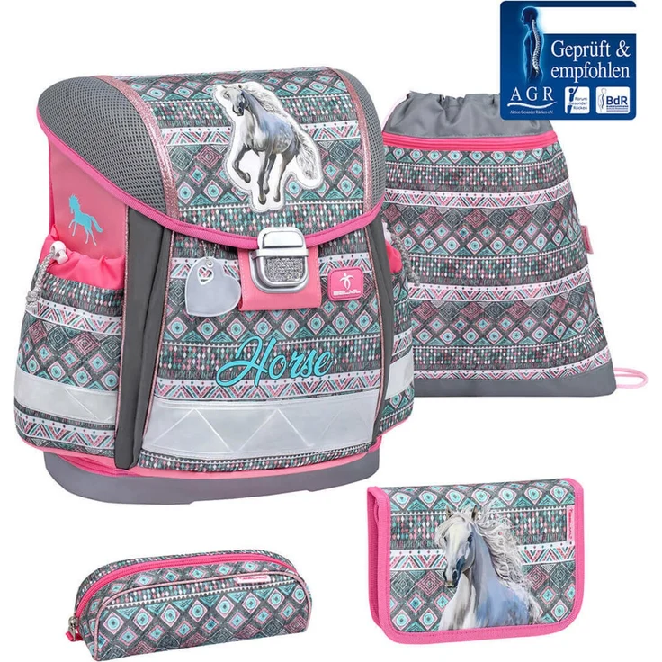 Belmil Classy Schulranzen-Set 4-tlg. - HORSE ARUBA BLUE – Bild 1