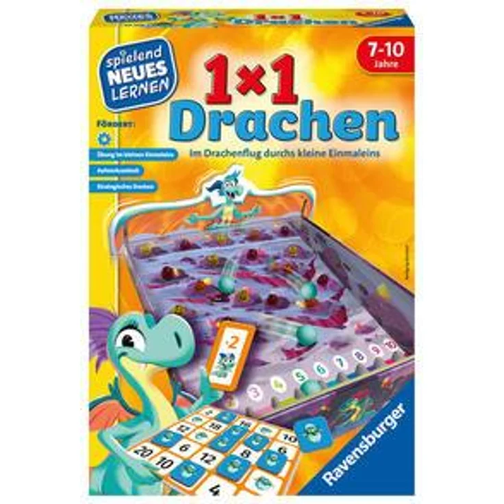Ravensburger 24976 - 1x1 Drachen - Lernspiel für Kinder, Rechenspiel für Kinder von 7-10 Jahren, für 2-4 Spieler, Zahlenraum 1-100, kleines Einmaleins – Bild 1