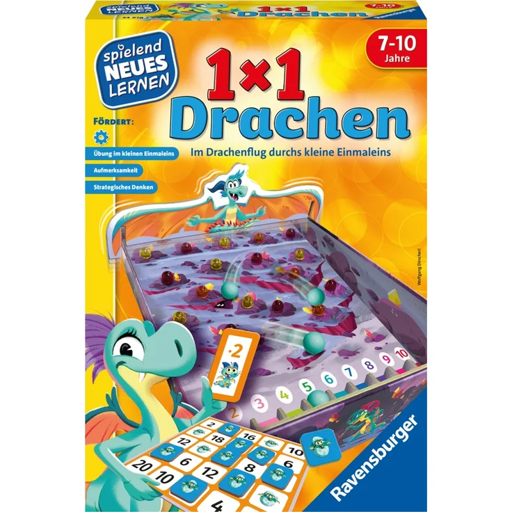 Ravensburger 24976 - 1x1 Drachen - Lernspiel für Kinder, Rechenspiel für Kinder von 7-10 Jahren, für 2-4 Spieler, Zahlenraum 1-100, kleines Einmaleins – Bild 2