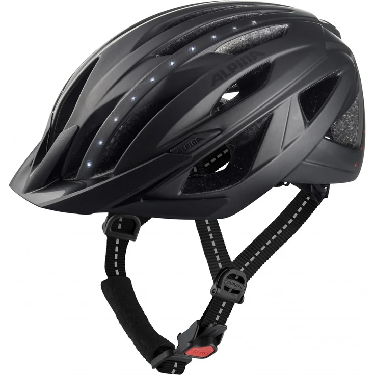 Alpina Haga Led Black Matt, Größe 51 - 56 cm - Fahrradhelm, Farbe Schwarz – Bild 1
