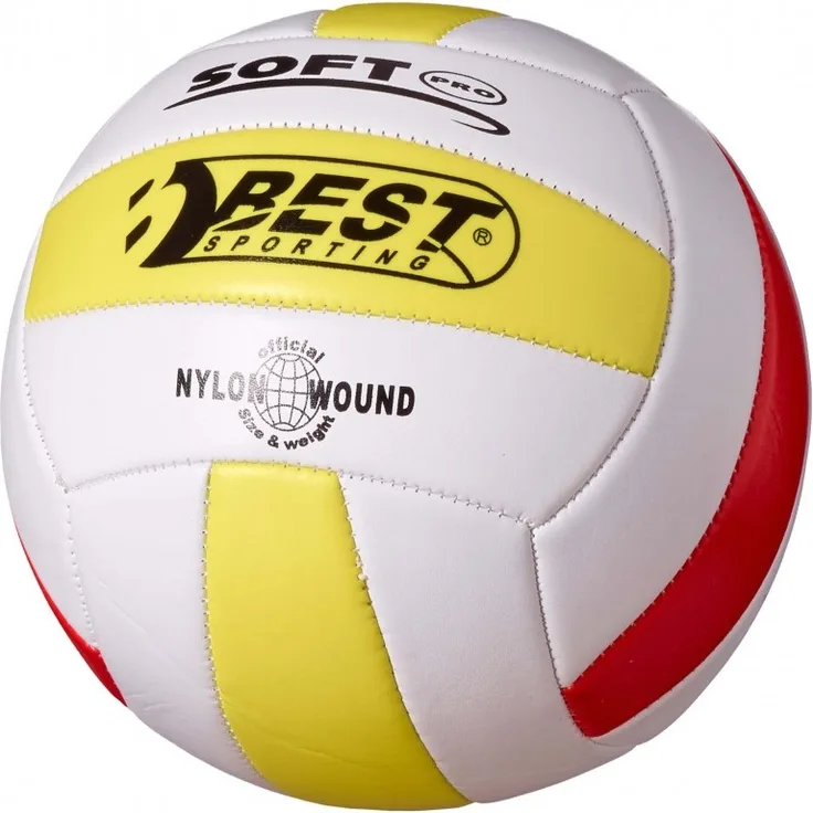 Best Sporting Volleyball Soft Pro Größe 5, weiß/gelb/rot