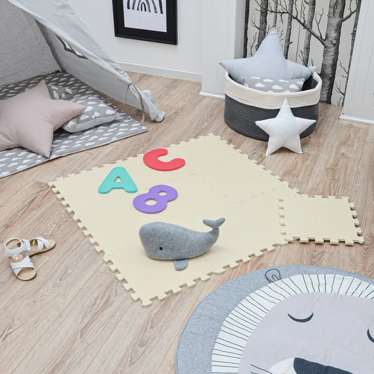 10 Teile Baby Kinder Puzzlematte ab Null - 30x30 Puzzle Spielmatte Krabbelmatte – Bild 2