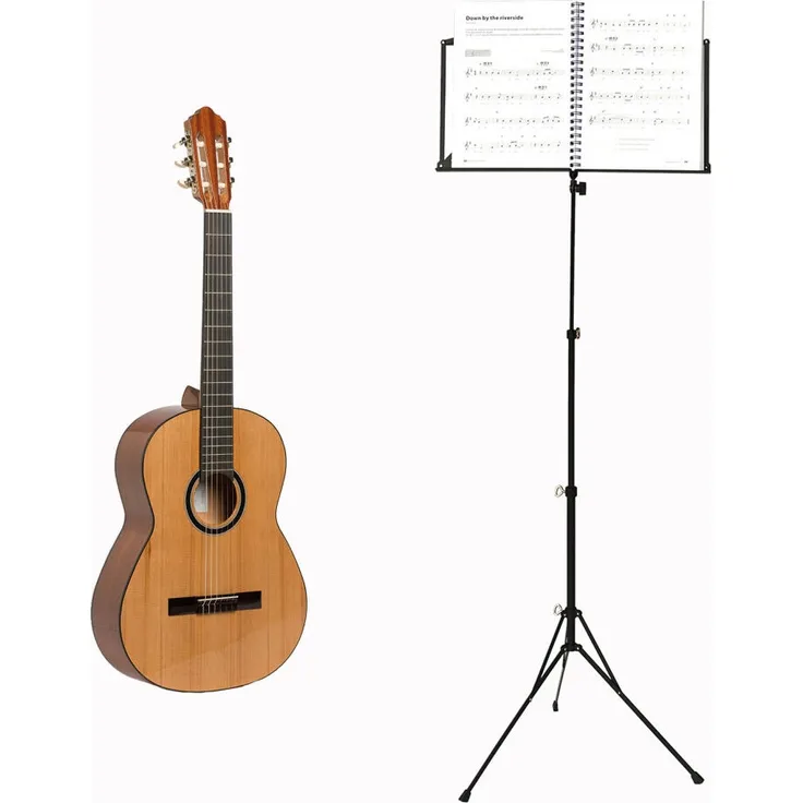 Voggenreiter Gitarren Set, 2-tlg, Konzertgitarre Student KG-2000 3/4, Notenständer NS-100, Akustikgitarre, Notenpult
