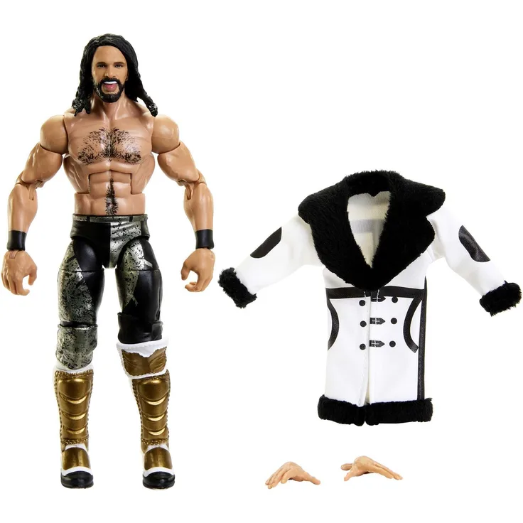 WWE HKN73 Elite Seth Rollins-Figur mit Zubehörteilen, Geschenke zum Sammeln, Action Figur ab 8 Jahren