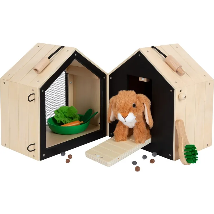 Hasenstall, Spielzeug aus Holz, mit Hase und Zubehör, von Small Foot - Preisvergleich
