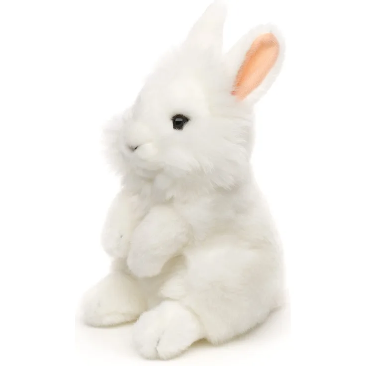 Uni-Toys - Angorakaninchen weiß, stehend - 18 cm (Höhe) - Plüsch-Hase, Kaninchen - Plüschtier, Kuscheltier