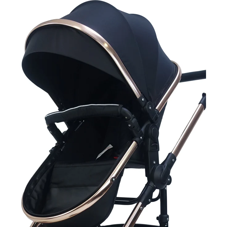 Pixini Kinderwagen Kalani 3in1 rose gold poliert / schwarz (inkl. Autositz, Regenplane, Wickeltasche,. ) – Bild 6