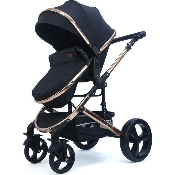 Pixini Kinderwagen Kalani 3in1 rose gold poliert / schwarz (inkl. Autositz, Regenplane, Wickeltasche,. ) – Bild 3