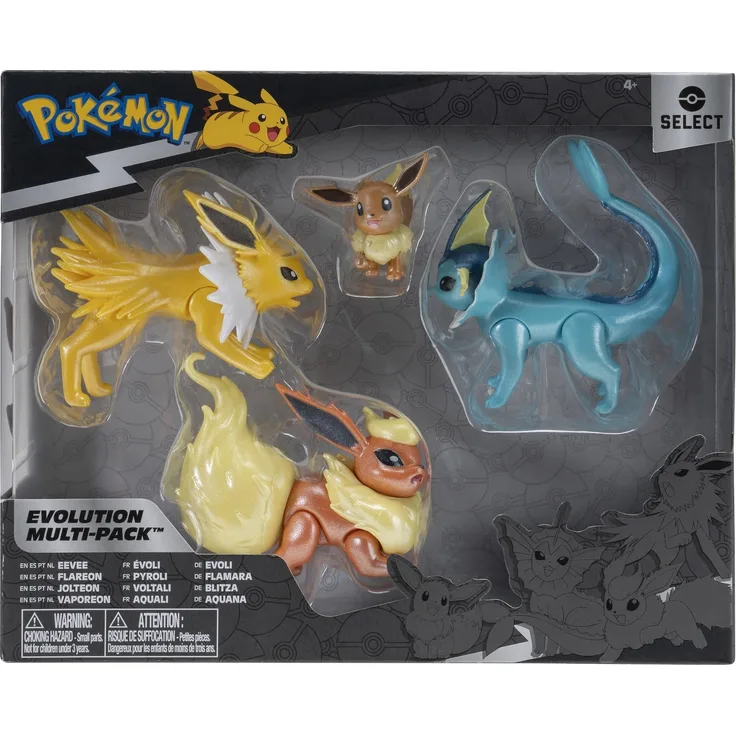 Bizak Pokemon Multievolution Eevee 4 Figuren, Geschenkset mit großen Detailfiguren, beweglich und weiterentwickelt (63222837)