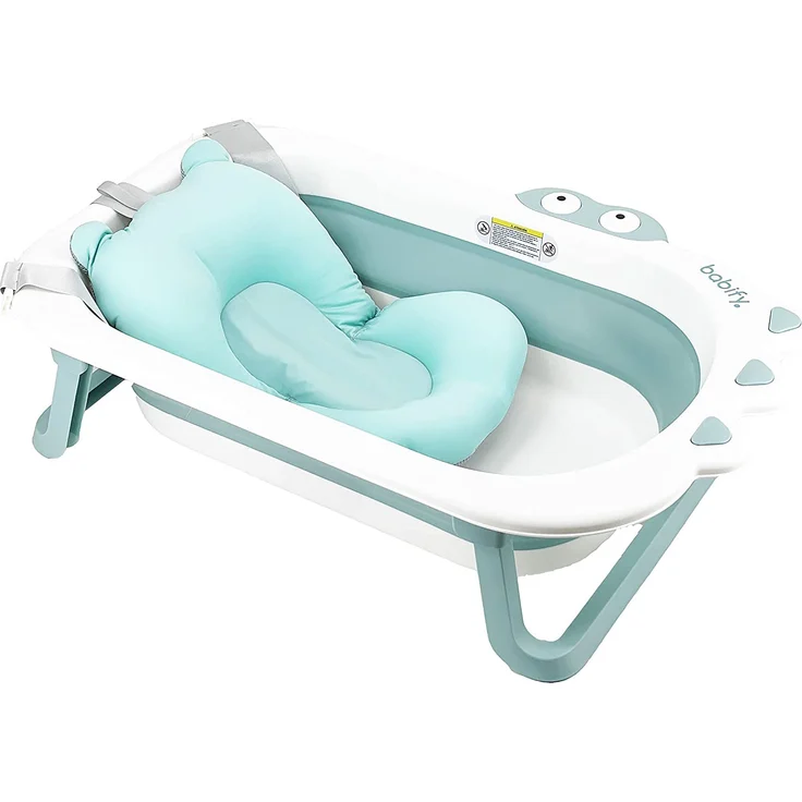 Babify Shower Faltbare Baby-Badewanne mit Badekissen, ultra kompakt, rutschfest, Minzgrün – Bild 1