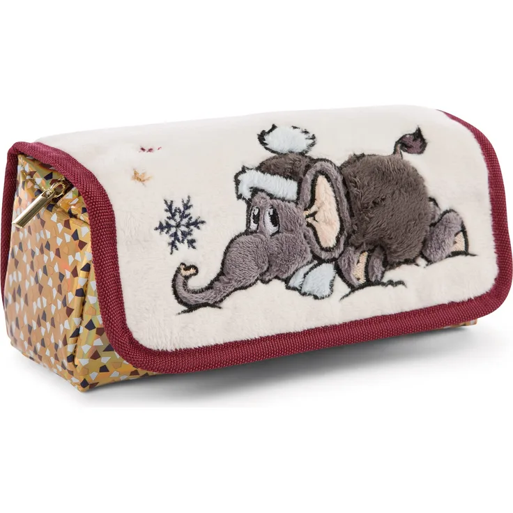 NICI 47303 Mäppchen zum Rollen Elefant, 19x7x7cm Winterkollektion, beige/bunt
