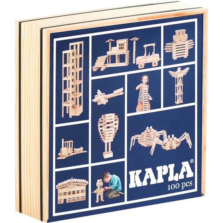 Kapla 100er Box Original Holz Bausteine Plättchen Klötze