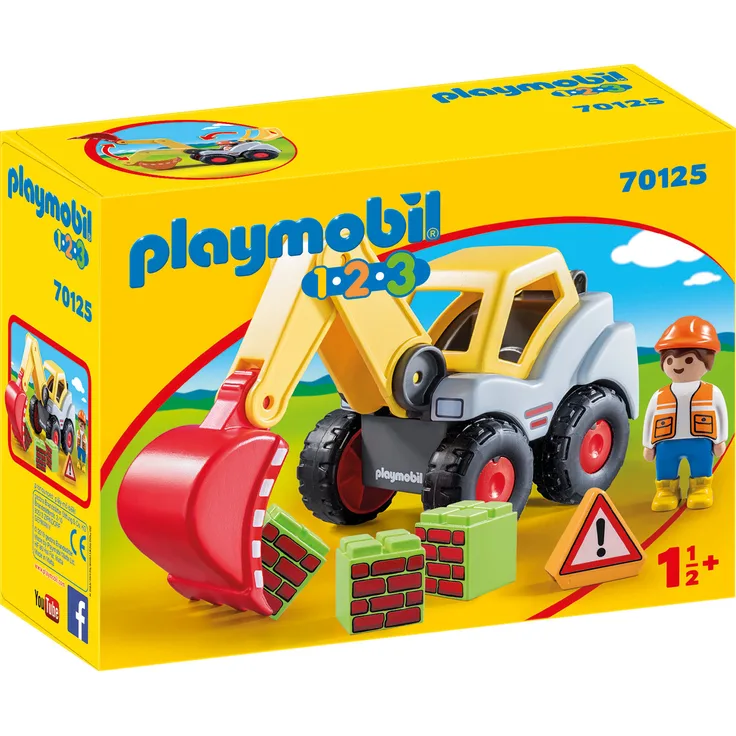 Playmobil 1.2.3 70125 'Schaufelbagger', 6 Teile, ab 1,5 Jahren - Preisvergleich