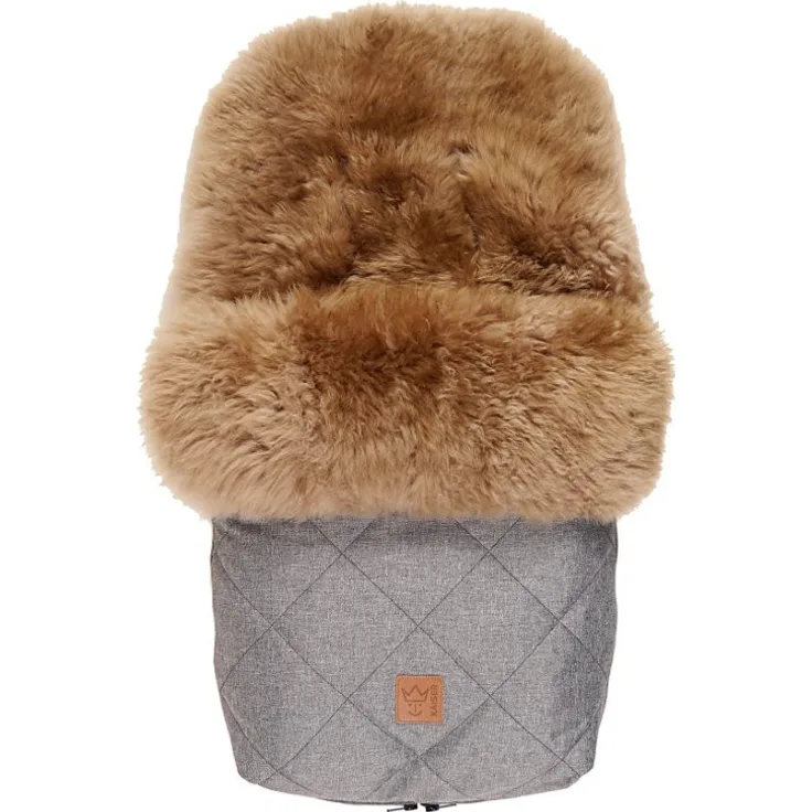 Kaiser Lammfell Fußsack Nelly Cappuccino Anthracite melange
