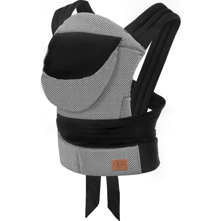 Kindekraft ADOREE Babytrage ab 3 Monate, Ergonomische Mei Tei, Verstellbare, 2 Tragemöglichkeiten: Bauch und Rücken, abnehmbare Kapuze, Grau
