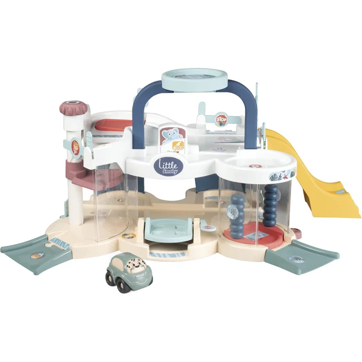 Smoby Toys - Little Smoby Multi-Parkgarage für Kinder ab 18 Monaten - Spielzeug-Parkhaus mit vielen Funktionen inkl. Auto – Bild 1