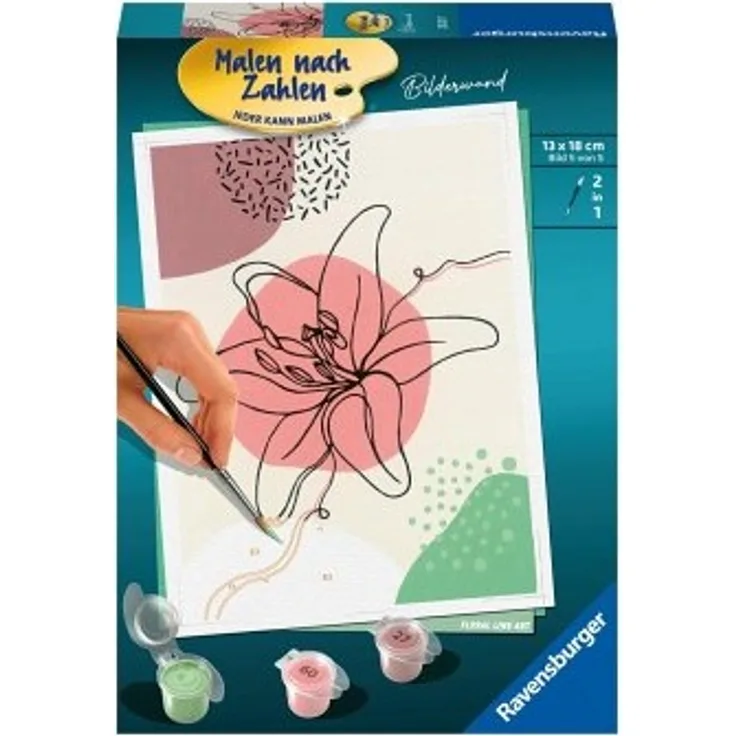 Ravensburger Malen nach Zahlen 20231 – Floral Line Art – ab 12 Jahren