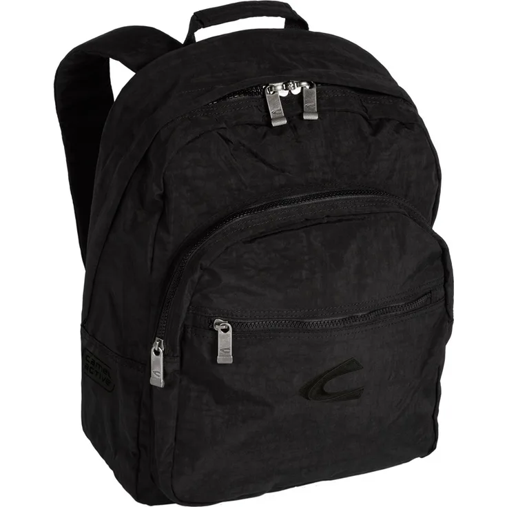 großer camel active Reißverschlussrucksack, schwarz