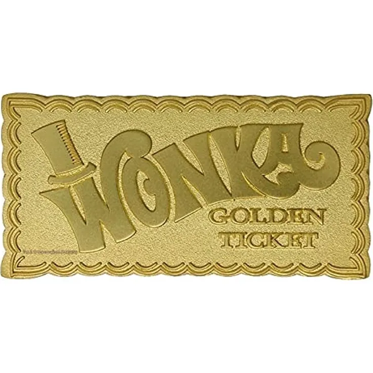 Fanattik THG-WON02 Willy Wonka Limited Edition Goldenes Ticket, Mehrfarbig
