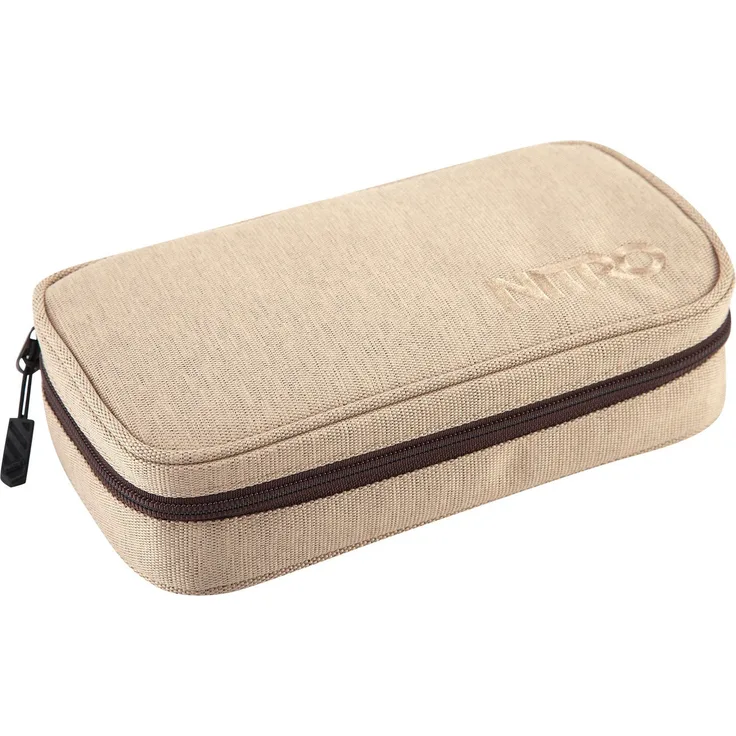 Nitro Pencil Case XL inkl. Geo Dreieick & Stundenplan, Federmäppchen, Schlampermäppchen, Faulenzer Box, Federmappe, Stifte Etui, Almond