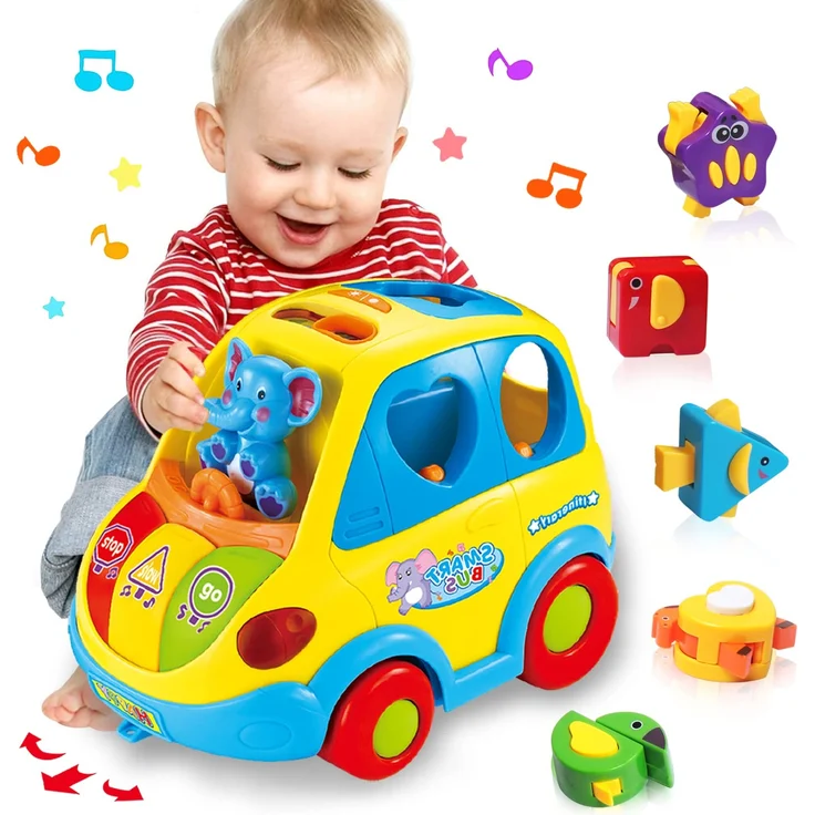 Baby Spielzeug ab 1 Jahr Mädchen Junge Form Sortieren Bus Babyspielzeug ab 6 9 12 18 Monate Kinderspielzeug ab 1 2 Jahre Kinder Spielzeug Geschenk 1 jahre Tiergeräusche/Musik Auto für Kleinkind - Preisvergleich – Bild 1