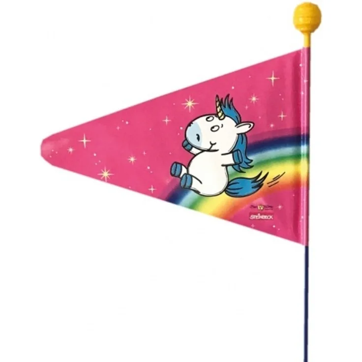 Wimpelstange Einhorn doppelwandig, teilbar, pink mit Motiv