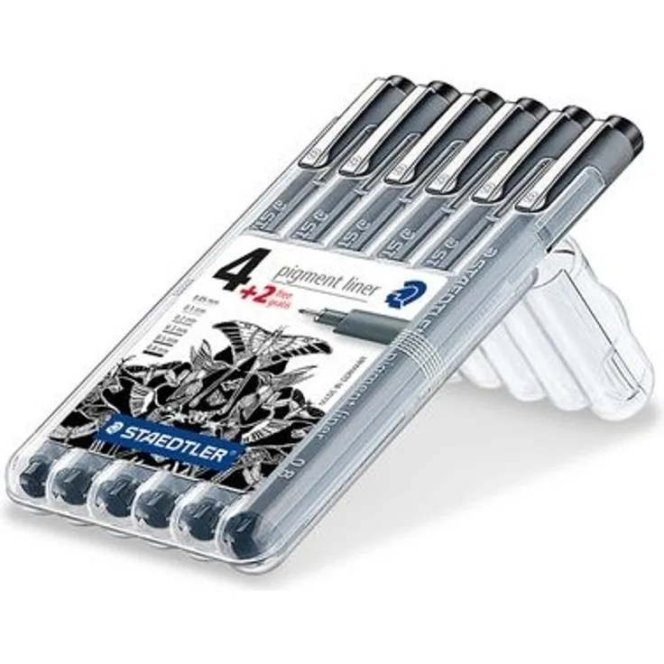 Staedtler 308 SB6P Schwarz Schwarz Polypropylen (PP) Rund Metall 0 8 mm