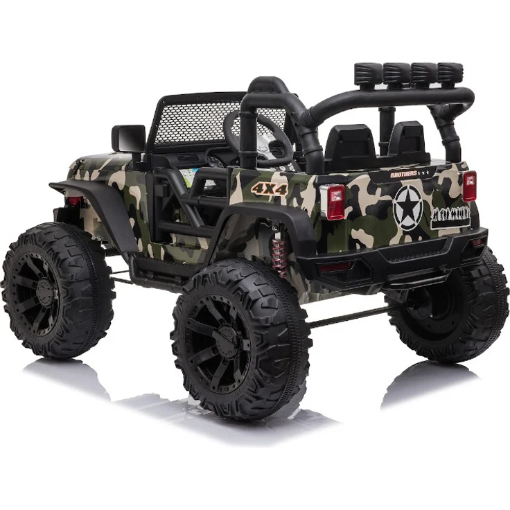 ES Toys 'Elektro Auto Offroad', max. Belastbarkeit ca. 40kg, mit 24V Akku, 2x200W Motoren, Camouflage, 2,4Ghz, Ledersitz, EVA-Bereifung – Bild 5