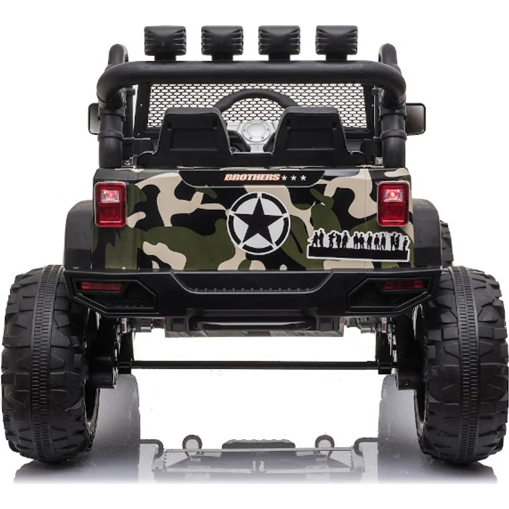 ES Toys 'Elektro Auto Offroad', max. Belastbarkeit ca. 40kg, mit 24V Akku, 2x200W Motoren, Camouflage, 2,4Ghz, Ledersitz, EVA-Bereifung – Bild 6