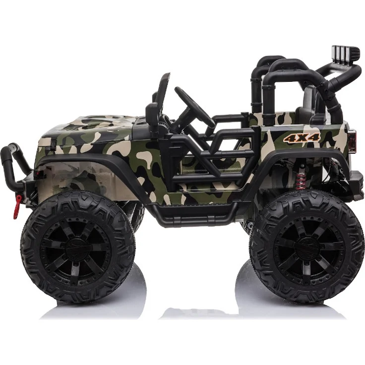 ES Toys 'Elektro Auto Offroad', max. Belastbarkeit ca. 40kg, mit 24V Akku, 2x200W Motoren, Camouflage, 2,4Ghz, Ledersitz, EVA-Bereifung – Bild 4