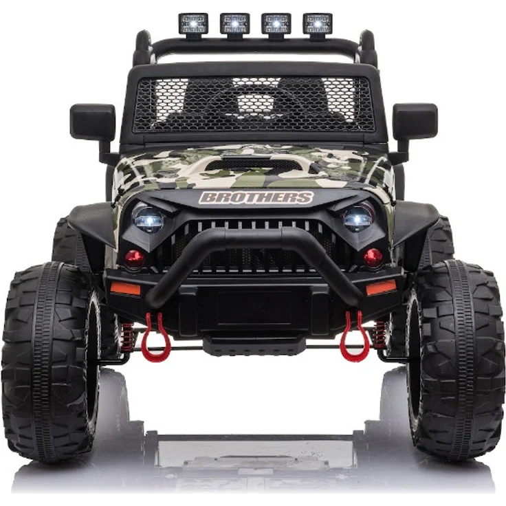 ES Toys 'Elektro Auto Offroad', max. Belastbarkeit ca. 40kg, mit 24V Akku, 2x200W Motoren, Camouflage, 2,4Ghz, Ledersitz, EVA-Bereifung – Bild 2