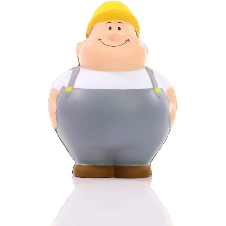 SQUEEZIES® Herr Bert® Bauarbeiter Bert - Knautschfigur zum Stressabbau - Stressball Anti-Stress Beschäftigung Stressbewältigung - Geschenk Arbeit Kollegen Mitarbeiter Kunden Freunde – Bild 1
