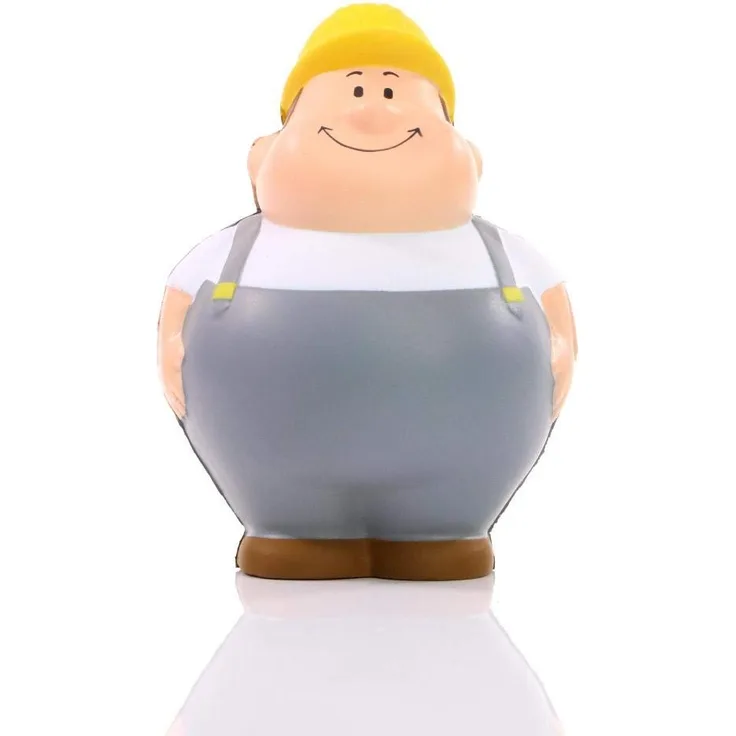 SQUEEZIES® Herr Bert® Bauarbeiter Bert - Knautschfigur zum Stressabbau - Stressball Anti-Stress Beschäftigung Stressbewältigung - Geschenk Arbeit Kollegen Mitarbeiter Kunden Freunde