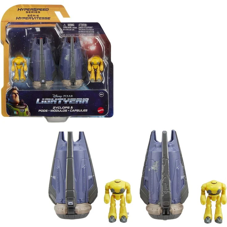 Buzz Lightyear HHJ96 - Superspeed-Serie Zyclops-Raumkapsel Kampfwunden- und Zyclopsfigur, ca. 10 cm langes Fahrzeug und über 4 cm große Figur, Spielzeug für Kinder ab 4 Jahren – Bild 1